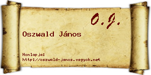 Oszwald János névjegykártya